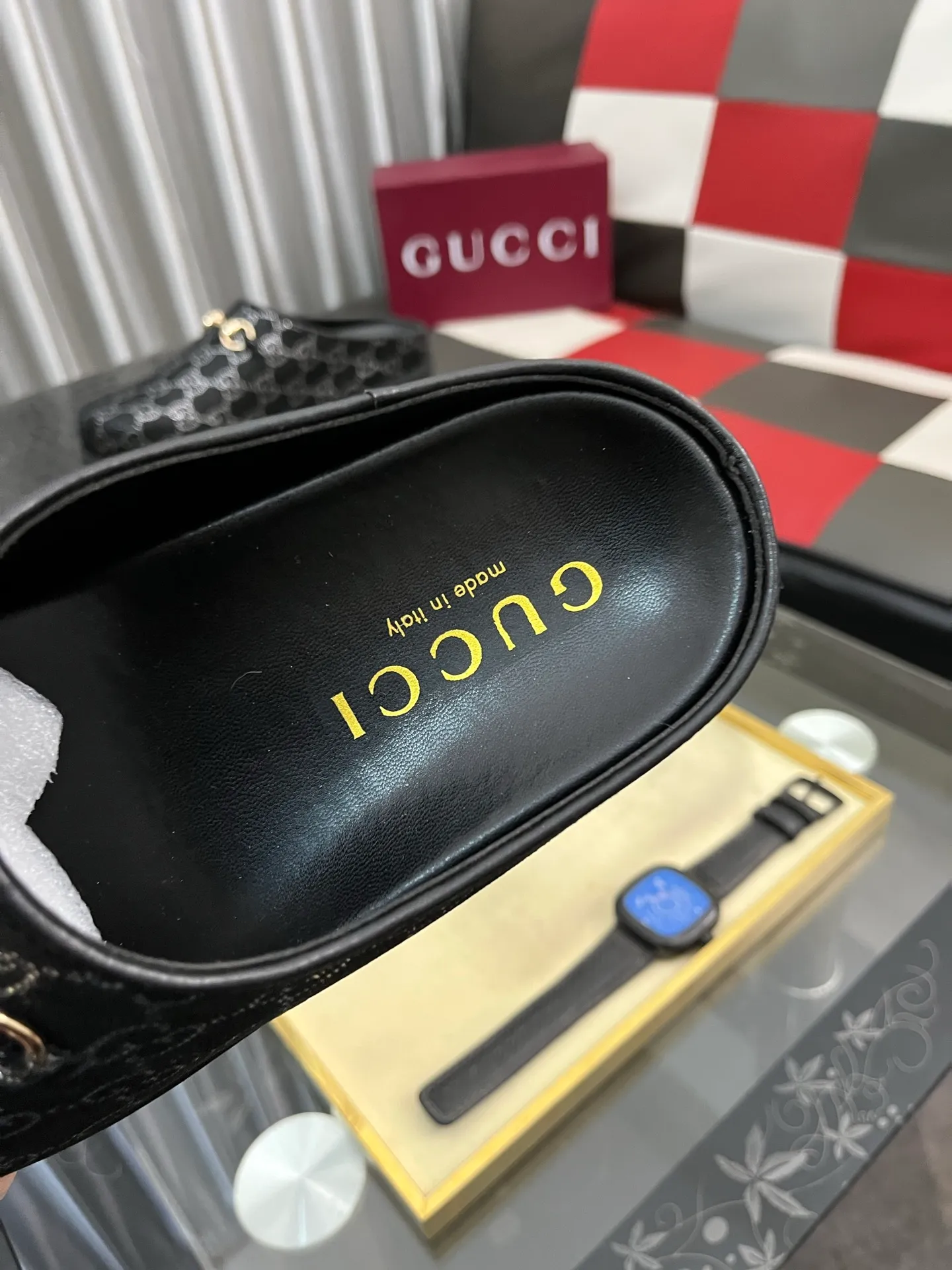 Ex-factory price: 438⌚️⌚️[Gucci] 2025 new season half-slip men's shoes, made of Italian imported first-layer frosted cowhide➕sheepskin lining, original hardware buckle, original combination wear-resistant outsole, real shot 🎬 Very comfortable on the feet, size 38-44